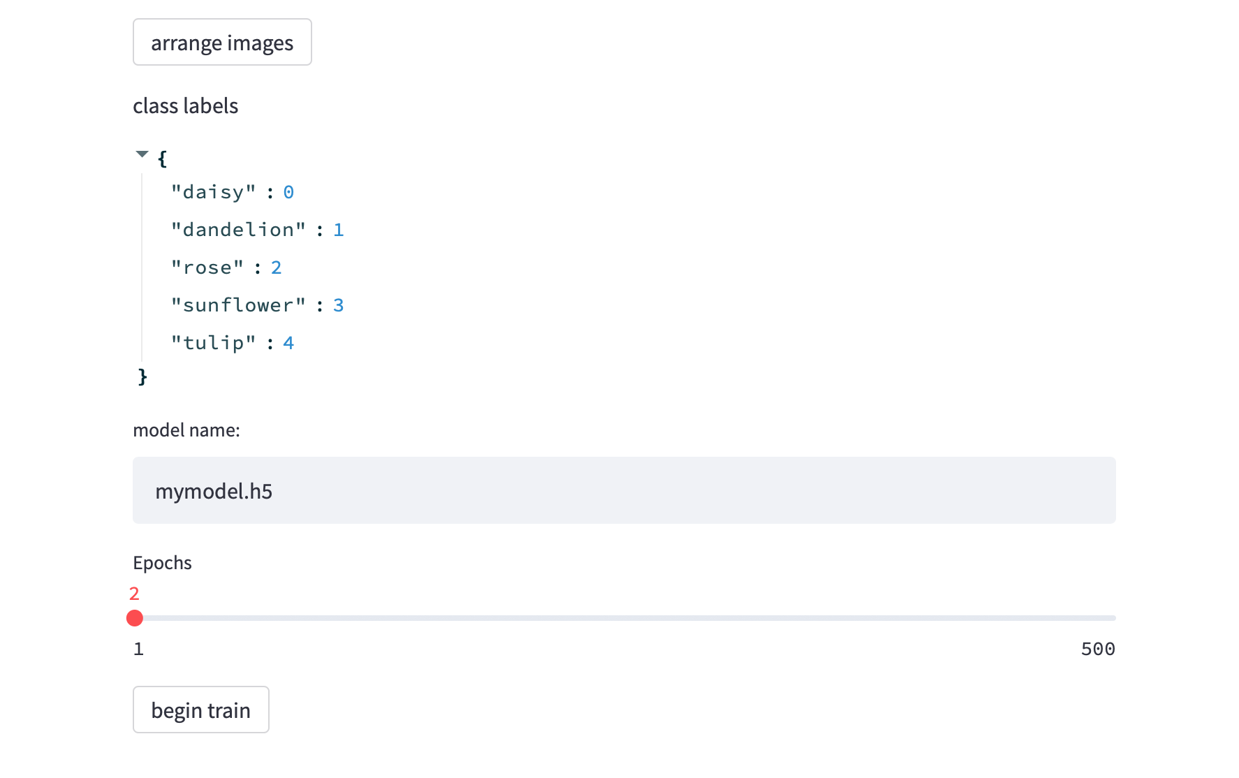 arranges images